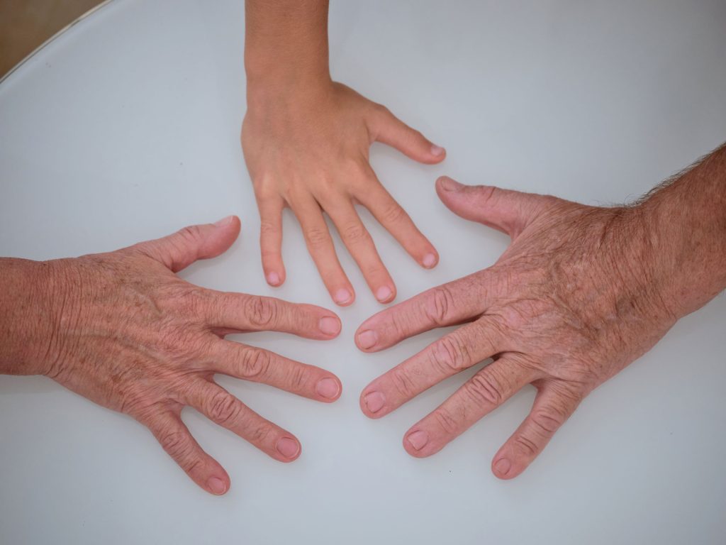 Close up photo of hands.
